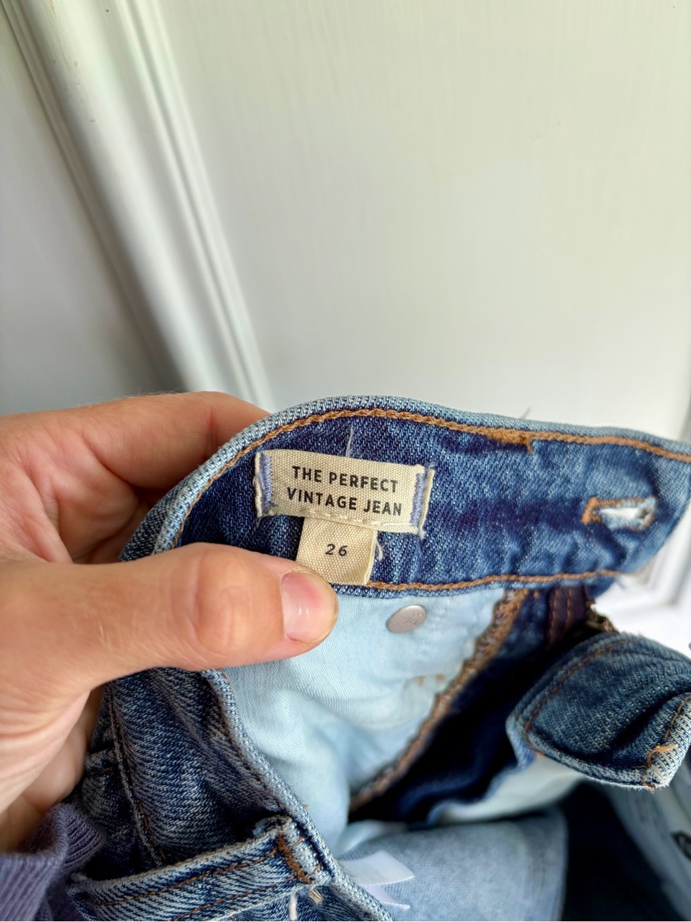 Madewell High-Rise Slim Straight Jeans in Medium Blue - Picture 8 of 9